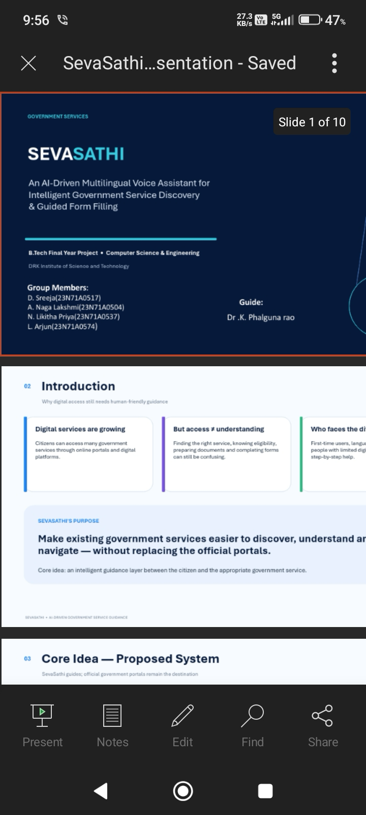 SevaSathi project presentation